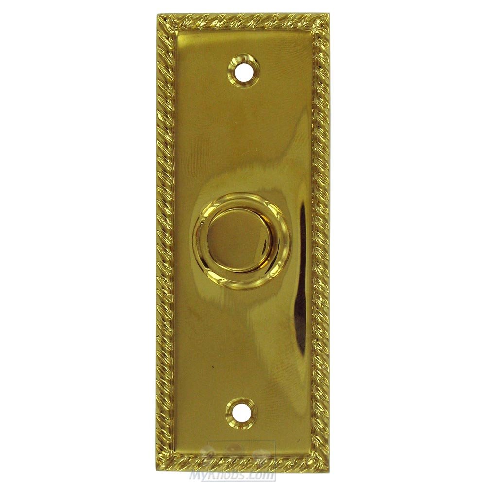 Deltana Solid Brass Rectangular Rope Bell Button in PVD Brass