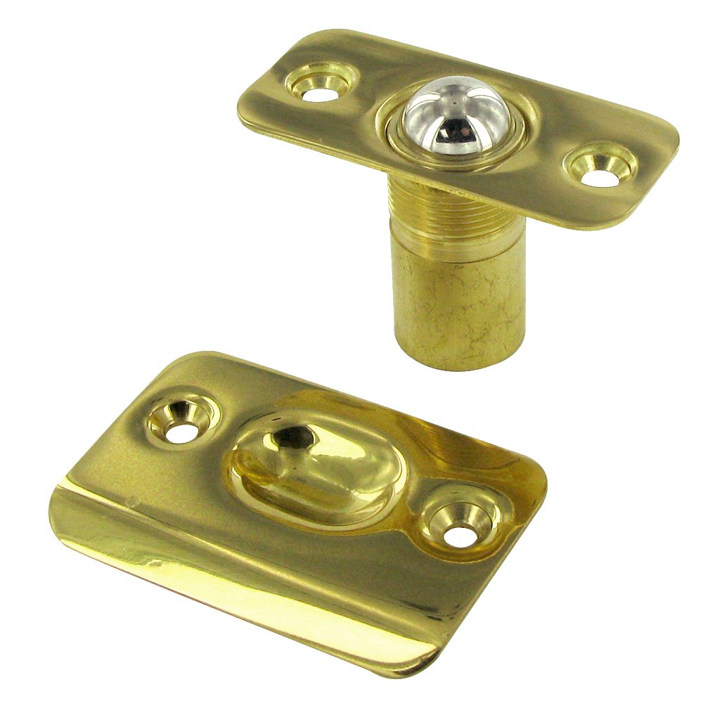 Deltana Solid Brass Ball Catch with Round Corners in Polished Brass