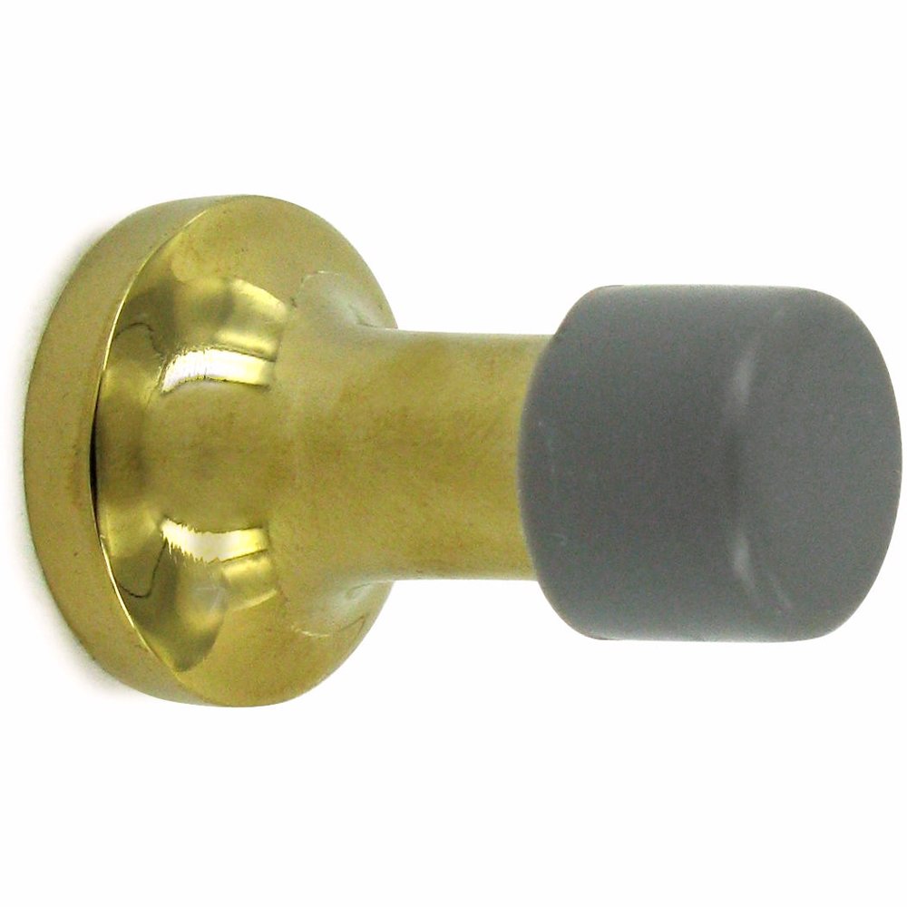 Deltana Solid Brass 1 1/2" Baseboard Door Bumper in Polished Brass
