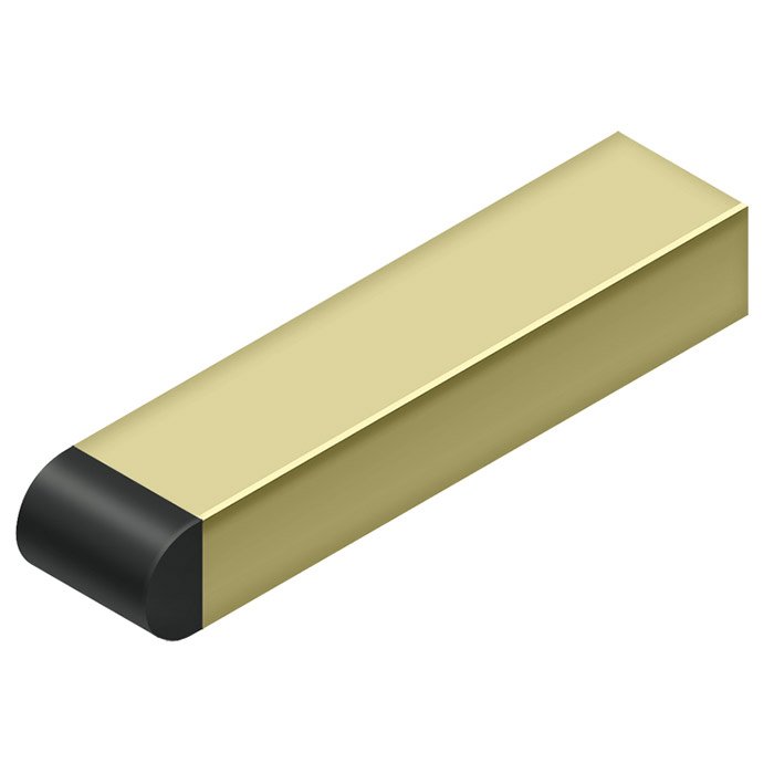 Deltana 4" Contemporary Half-Cylinder Tip Baseboard Bumper in Unlacquered Brass
