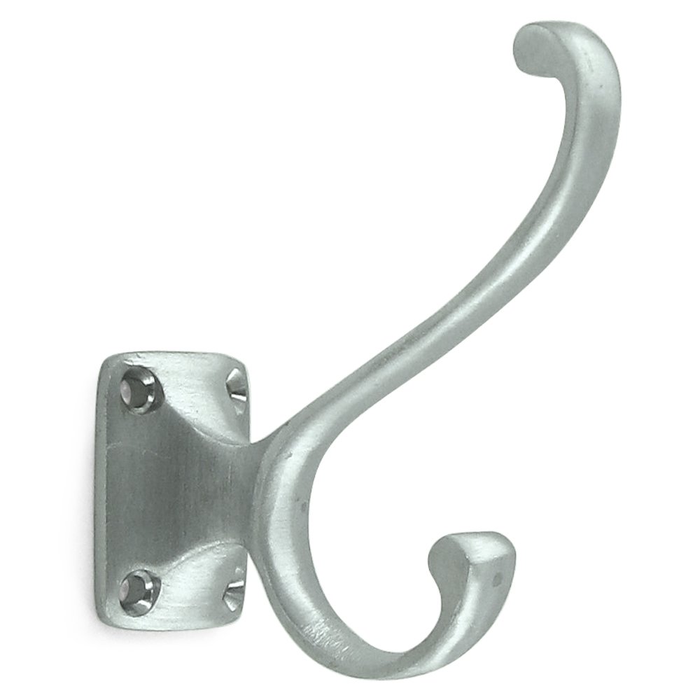 Deltana Solid Brass Heavy Duty Coat & Hat Hook in Brushed Chrome