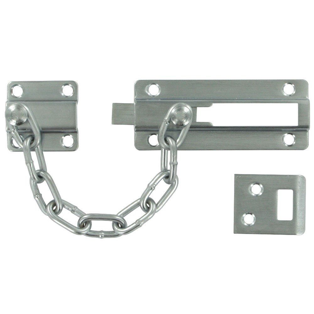 Deltana Solid Brass Security Chain/Doorbolt in Brushed Chrome