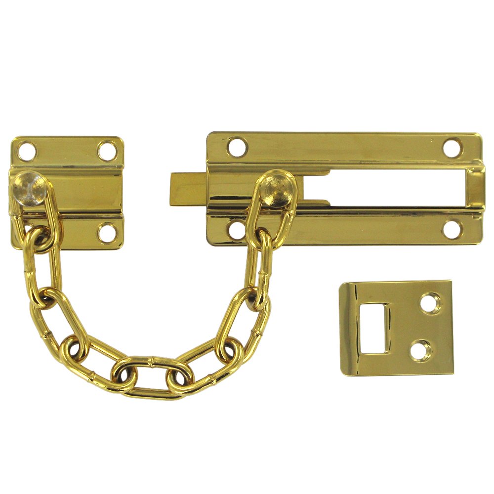 Deltana Solid Brass Security Chain/Doorbolt in Polished Brass