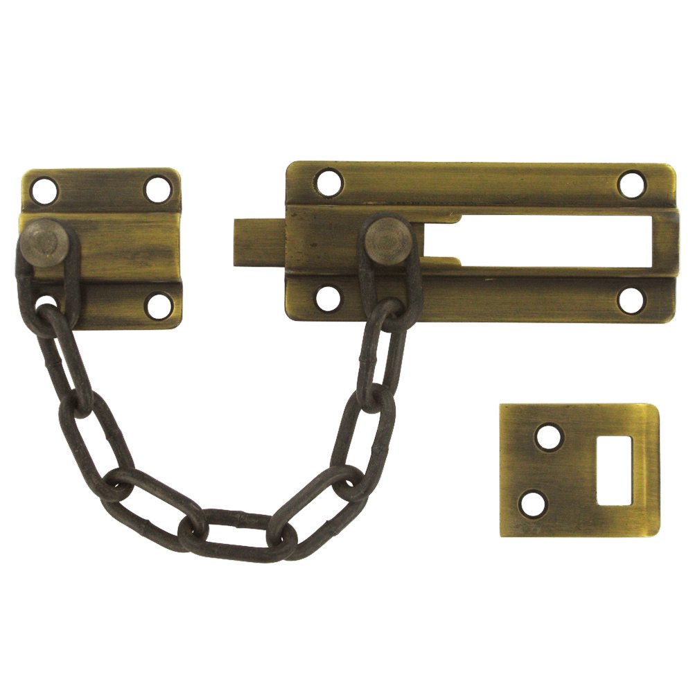 Deltana Solid Brass Security Chain/Doorbolt in Antique Brass