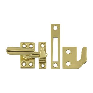 Deltana Solid Brass Small Casement Fastener Window Lock in Polished Brass
