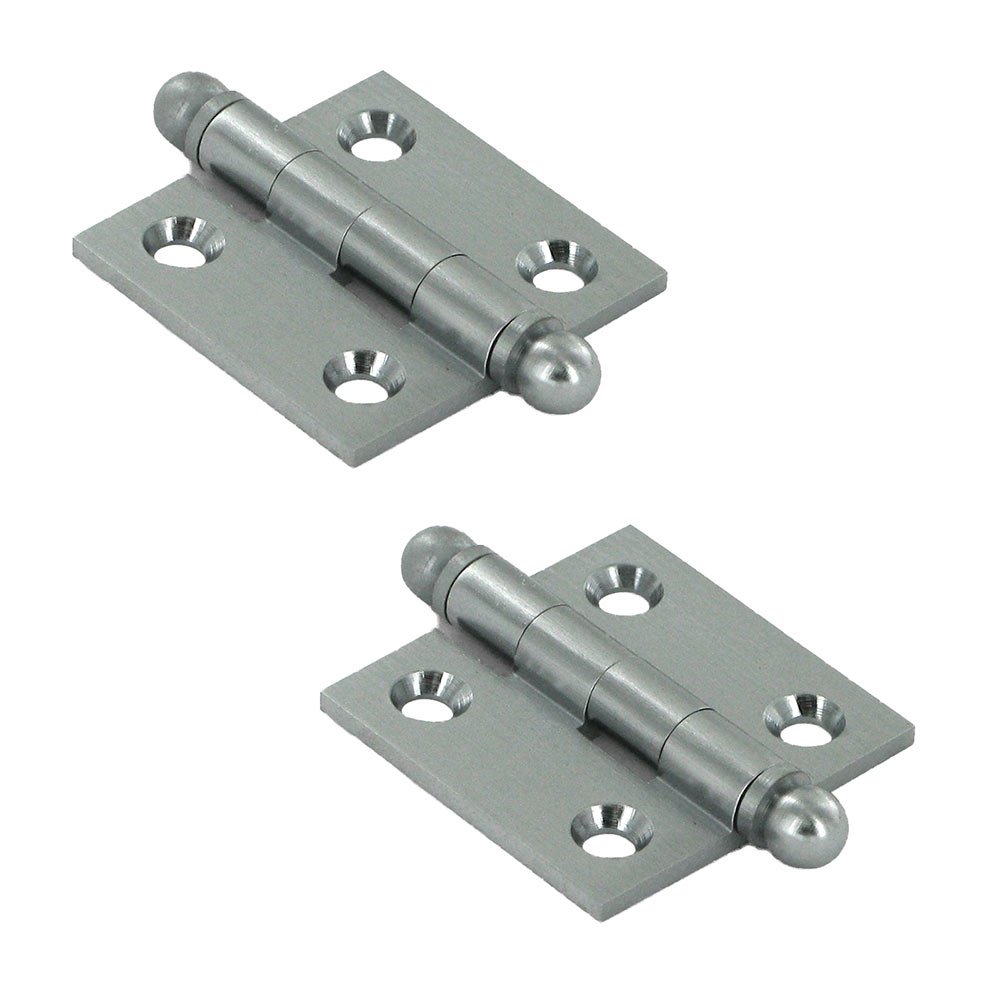 Deltana Solid Brass 1 1/2" x 1 1/2" Mortise Cabinet Hinge with Ball Tips (Sold as a Pair) in Brushed Chrome