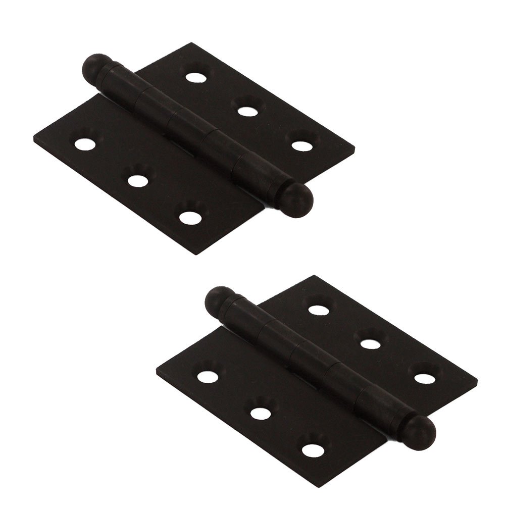 Deltana Solid Brass 2" x 2" Mortise Cabinet Hinge with Ball Tips (Sold as a Pair) in Oil Rubbed Bronze