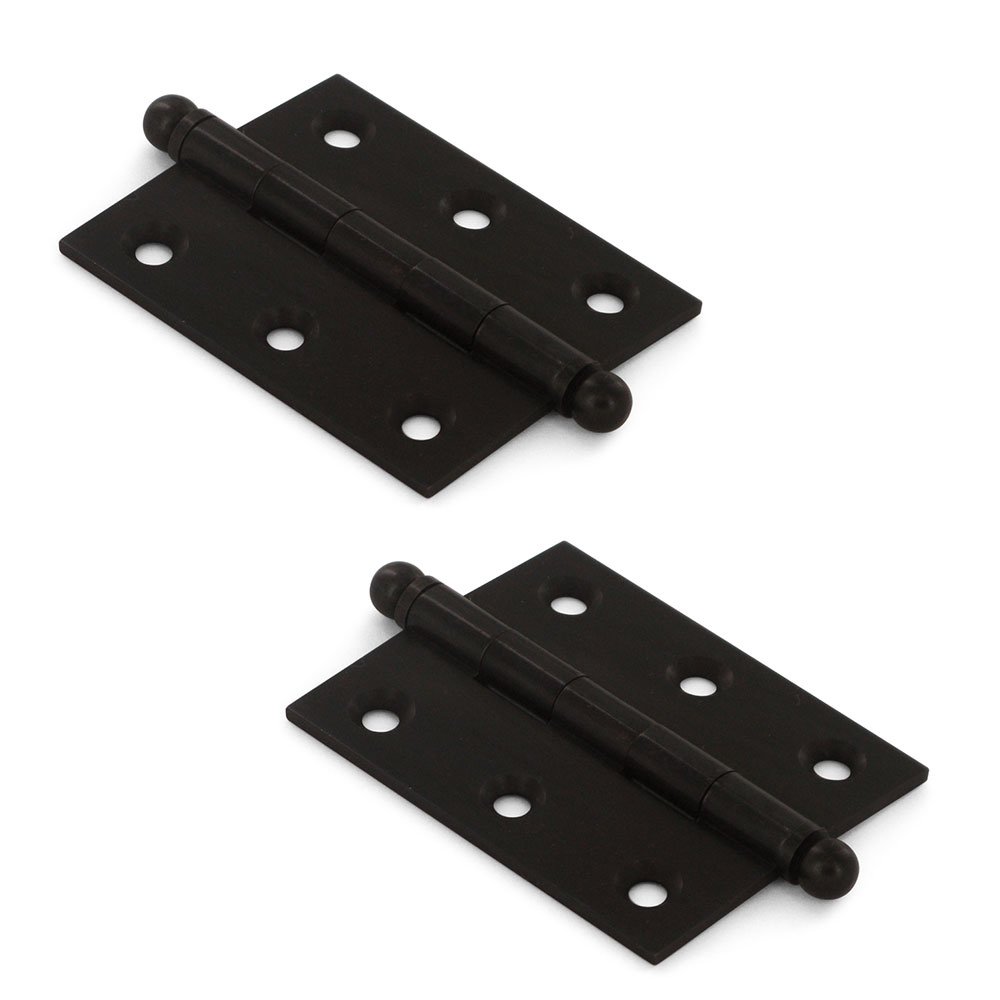 Deltana Solid Brass 2 1/2" x 2" Mortise Cabinet Hinge with Ball Tips (Sold as a Pair) in Oil Rubbed Bronze