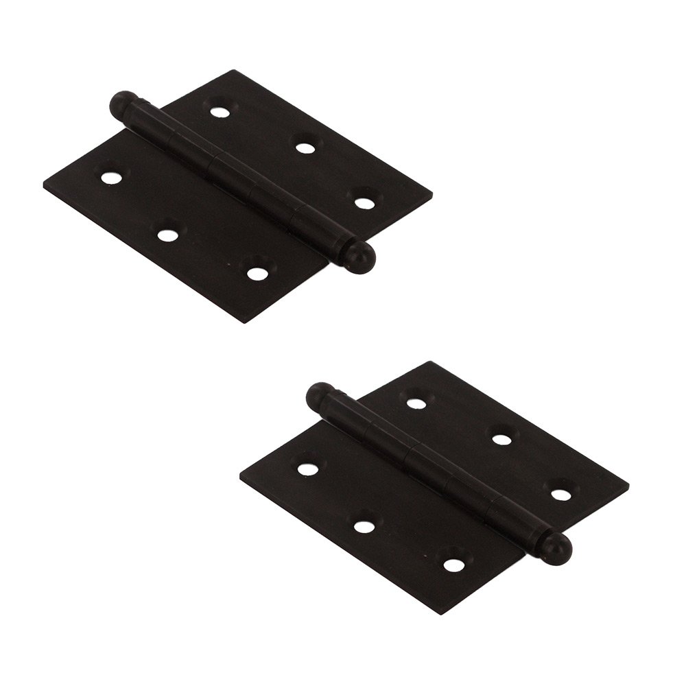 Deltana Solid Brass 2 1/2" x 2 1/2" Mortise Cabinet Hinge with Ball Tips (Sold as a Pair) in Oil Rubbed Bronze