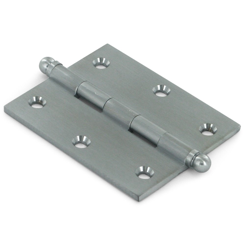 Deltana Solid Brass 3" x 2 1/2" Mortise Cabinet Hinge with Ball Tips (Sold as a Pair) in Brushed Chrome