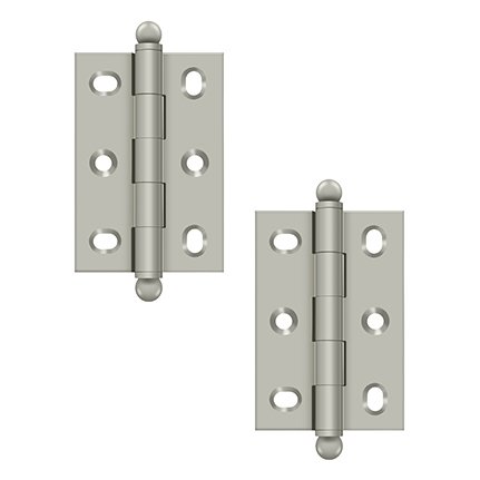 Deltana Solid Brass 2 1/2" x 1 11/16" Adjustable Cabinet Hinge with Ball Tips (Sold as a Pair) in Brushed Nickel