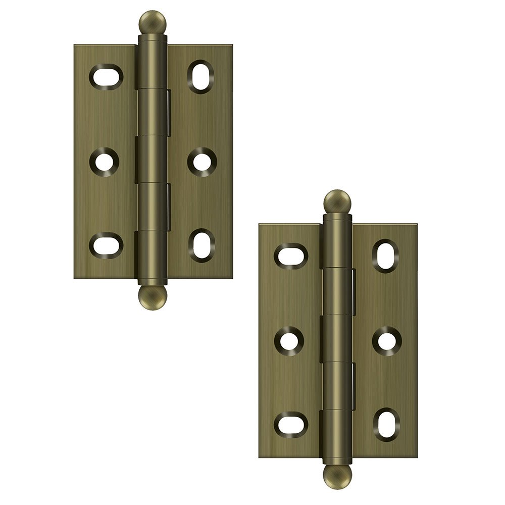Deltana 2 1/2" x 1 3/4" Adjustable Hinge W/ Ball Tips (Sold as Pair) in Antique Brass