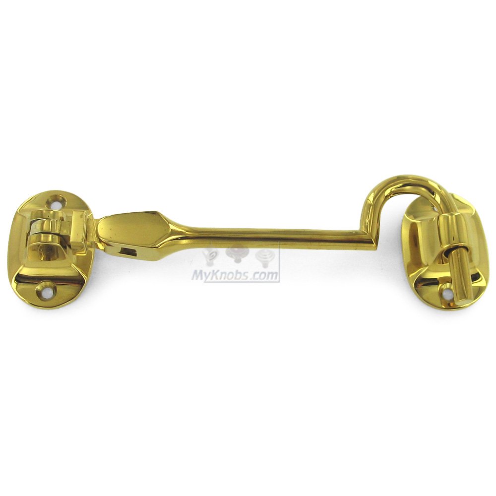 Deltana Solid Brass 4" British Style Cabin Hook in PVD Brass