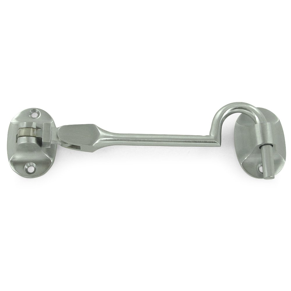 Deltana Solid Brass 4" British Style Cabin Hook in Brushed Chrome