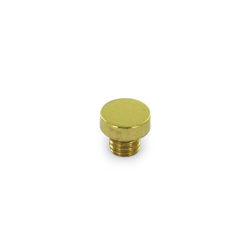 Deltana Solid Brass Button Tip Cabinet Hinge Finial (Sold Individually) in Polished Brass