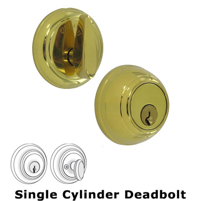 Deltana Single Deadbolt and 2 3/4" Backset in Polished Brass