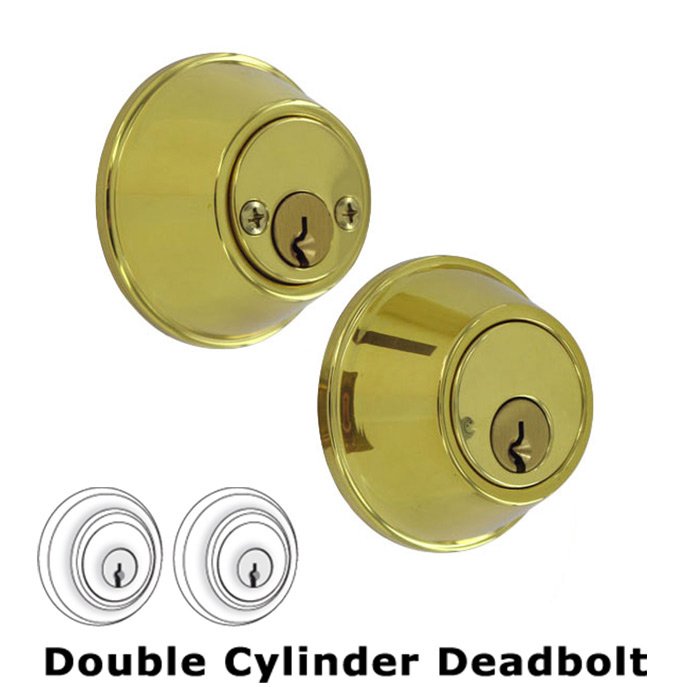 Deltana Double Deadbolt and 2 3/4" Backset in Polished Brass