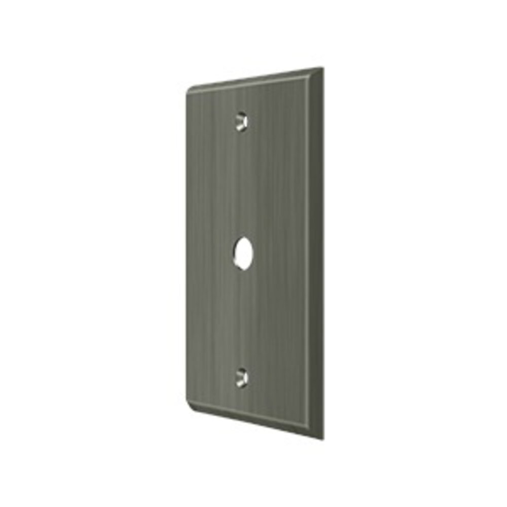 Deltana Solid Brass Cable Cover Switchplate in Antique Nickel