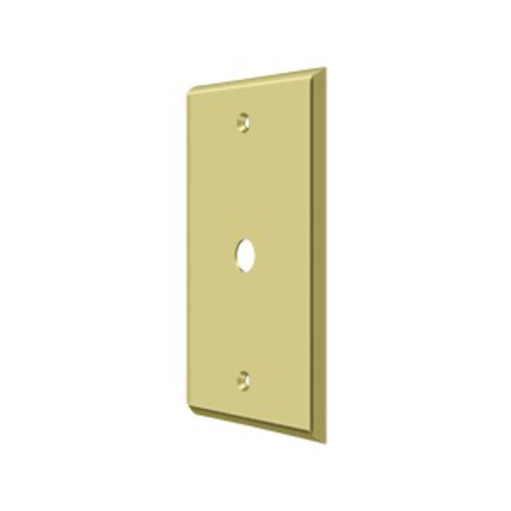 Deltana Solid Brass Cable Cover Switchplate in Polished Brass