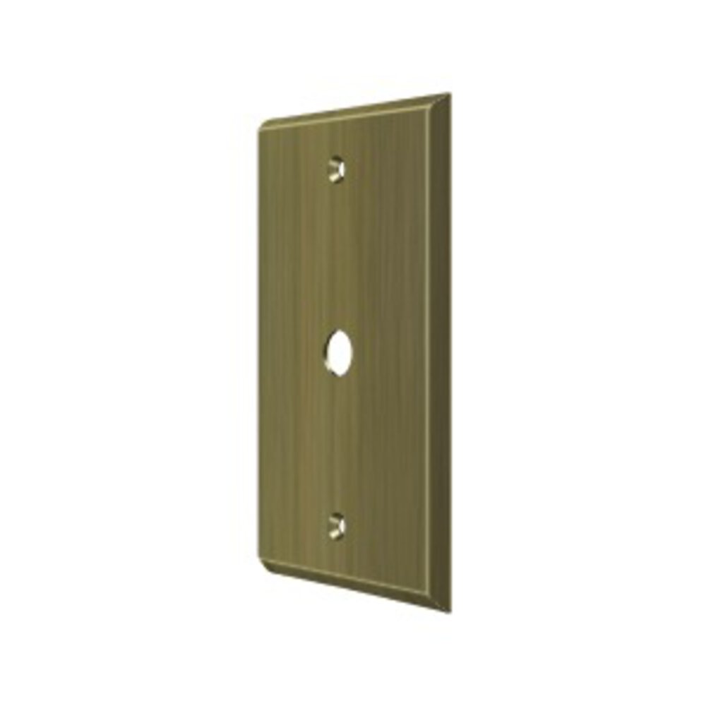 Deltana Solid Brass Cable Cover Switchplate in Antique Brass