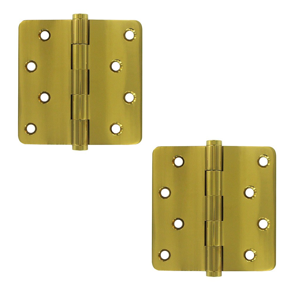 Deltana Zag Screw Hole Lifetime Finish Door Hinge (Sold as a Pair) in PVD Brass
