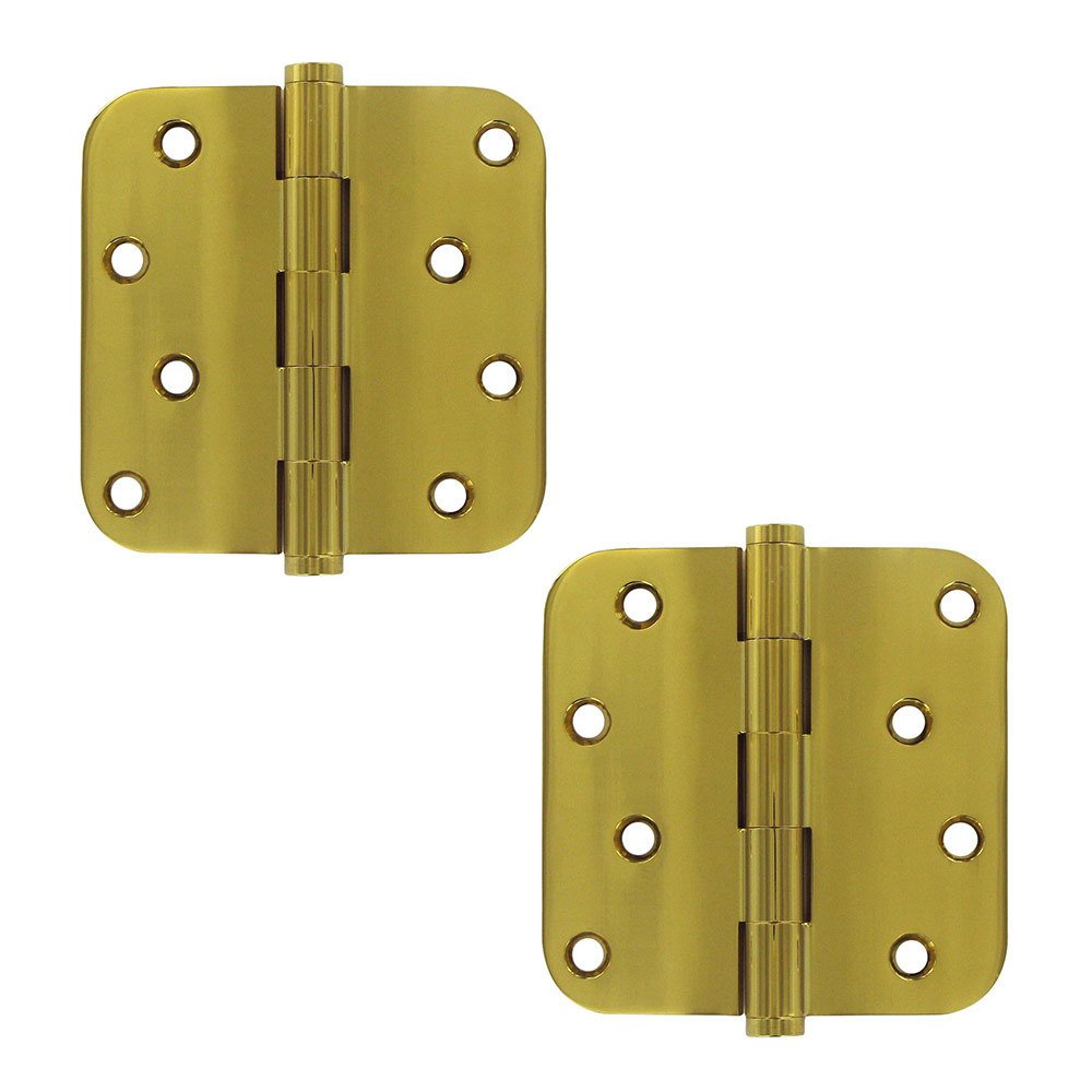 Deltana Zag Screw Hole Lifetime Finish Door Hinge (Sold as a Pair) in PVD Brass
