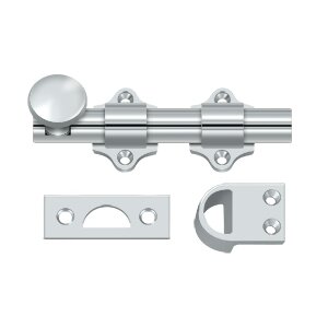 Deltana Solid Brass 4" Heavy Duty Dutch Door Bolt in Polished Chrome