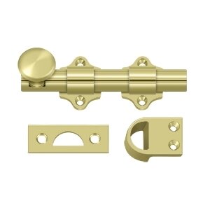 Deltana Solid Brass 4" Heavy Duty Dutch Door Bolt in Polished Brass