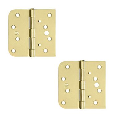 Deltana 4"x 4"x 5/8"x Left Handed Square Hinge (SOLD AS A PAIR) in Polished Brass,Brushed Brass