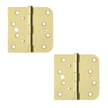 Deltana 4"x 4"x 5/8" Right Handed Square Hinge (SOLD AS A PAIR) in Polished Brass,Brushed Brass