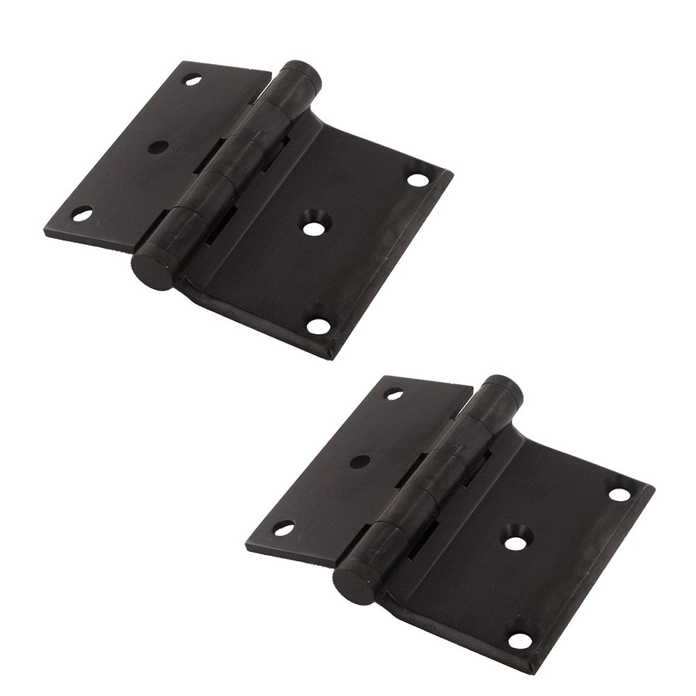 Deltana Solid Brass 3" x 3 1/2" Half Surface Door Hinge (Sold as a Pair) in Oil Rubbed Bronze