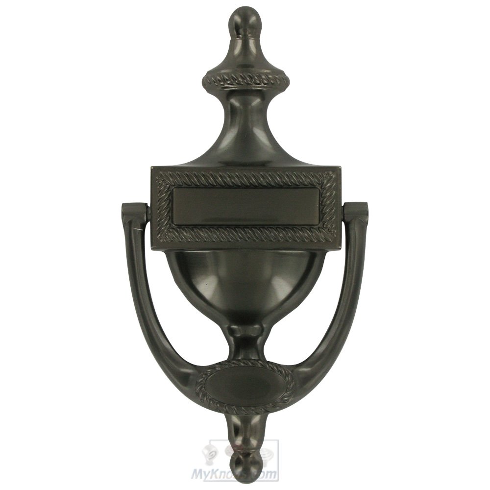 Deltana Solid Brass Victorian Rope Door Knocker in Antique Nickel