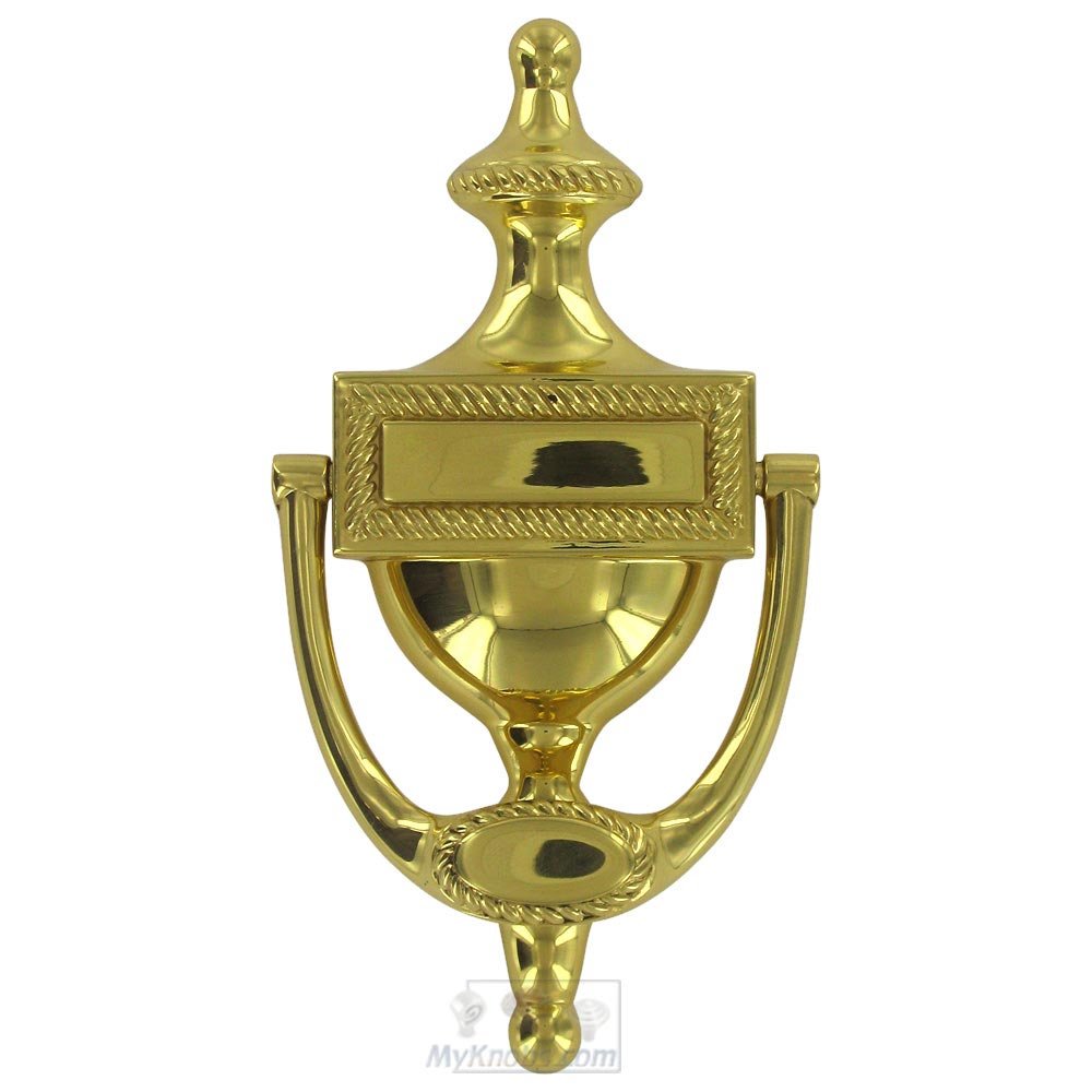 Deltana Solid Brass Victorian Rope Door Knocker in Polished Brass