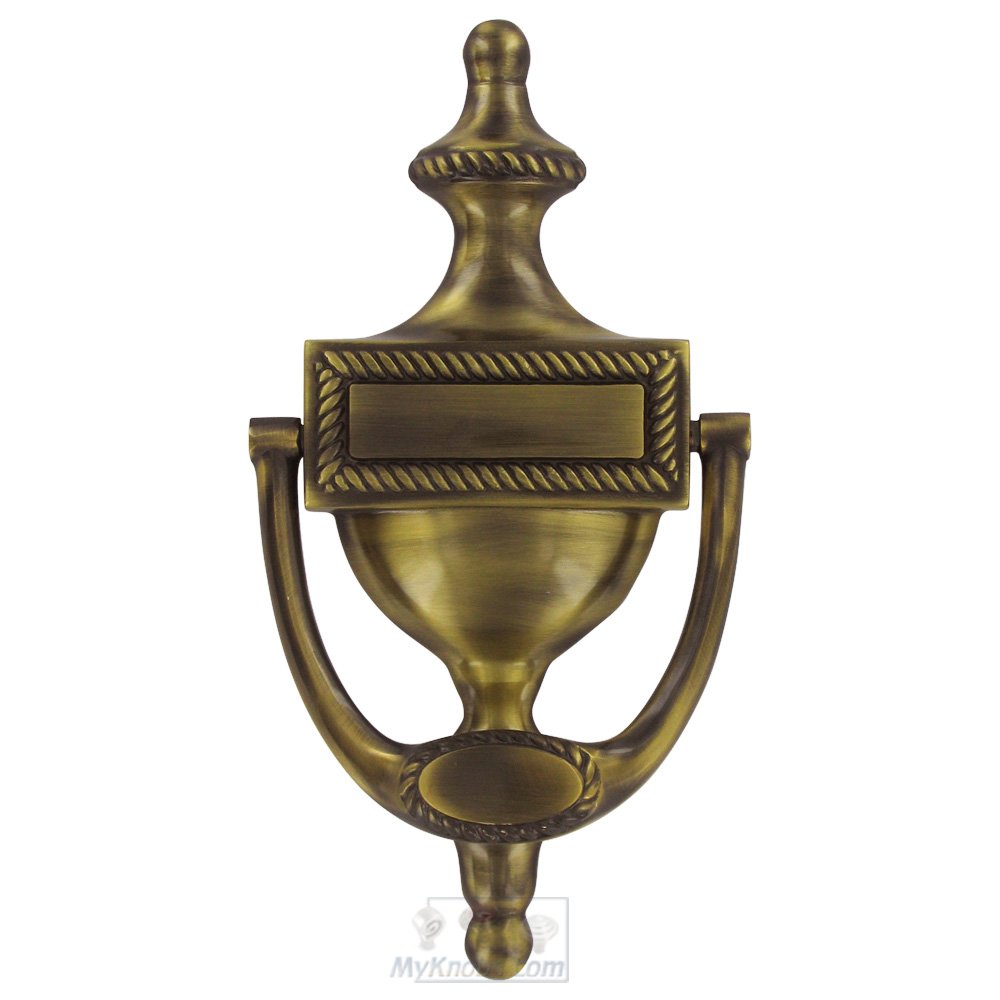Deltana Solid Brass Victorian Rope Door Knocker in Antique Brass