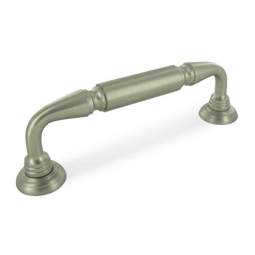 Deltana Solid Brass 8" Centers Door Pull with Rosettes in Brushed Nickel