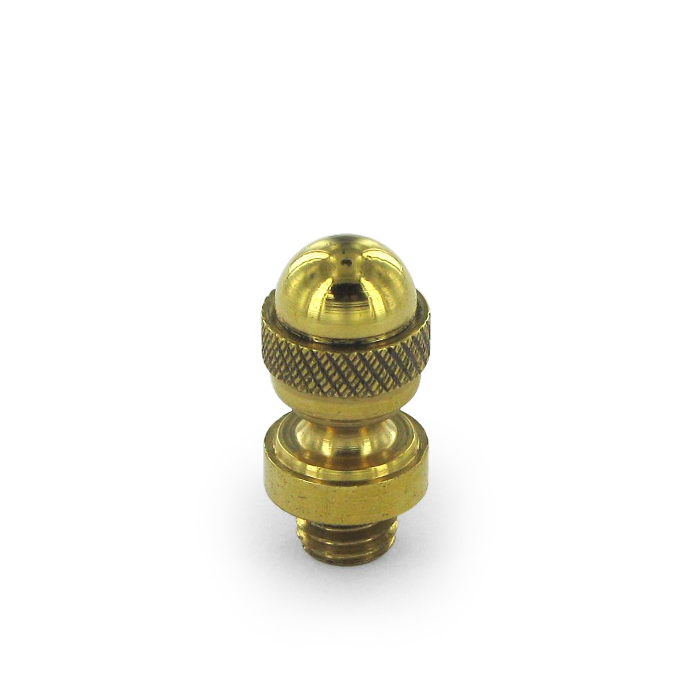 Deltana Solid Brass Acorn Tip Door Hinge Finial (Sold Individually) in Polished Brass Unlacquered