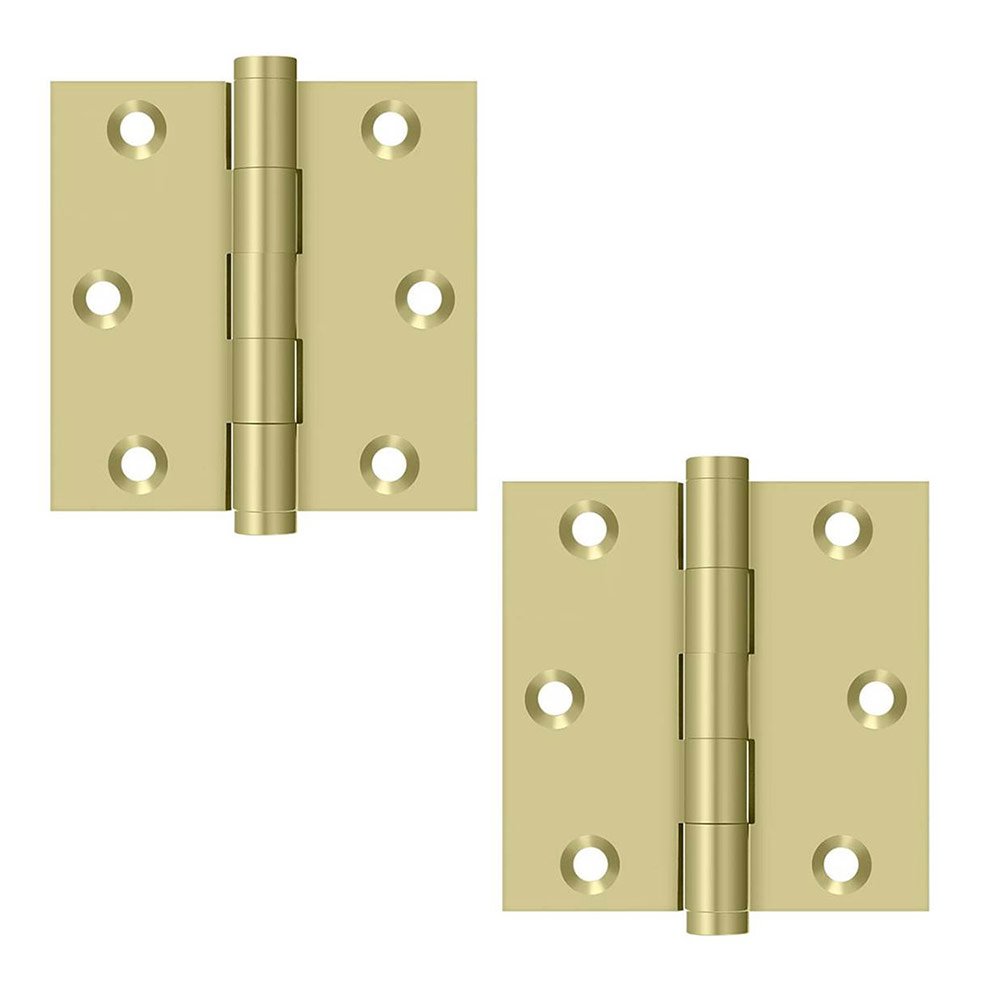 Deltana 3"x 3" Square Hinge (Sold as Pair) in Unlacquered Brass