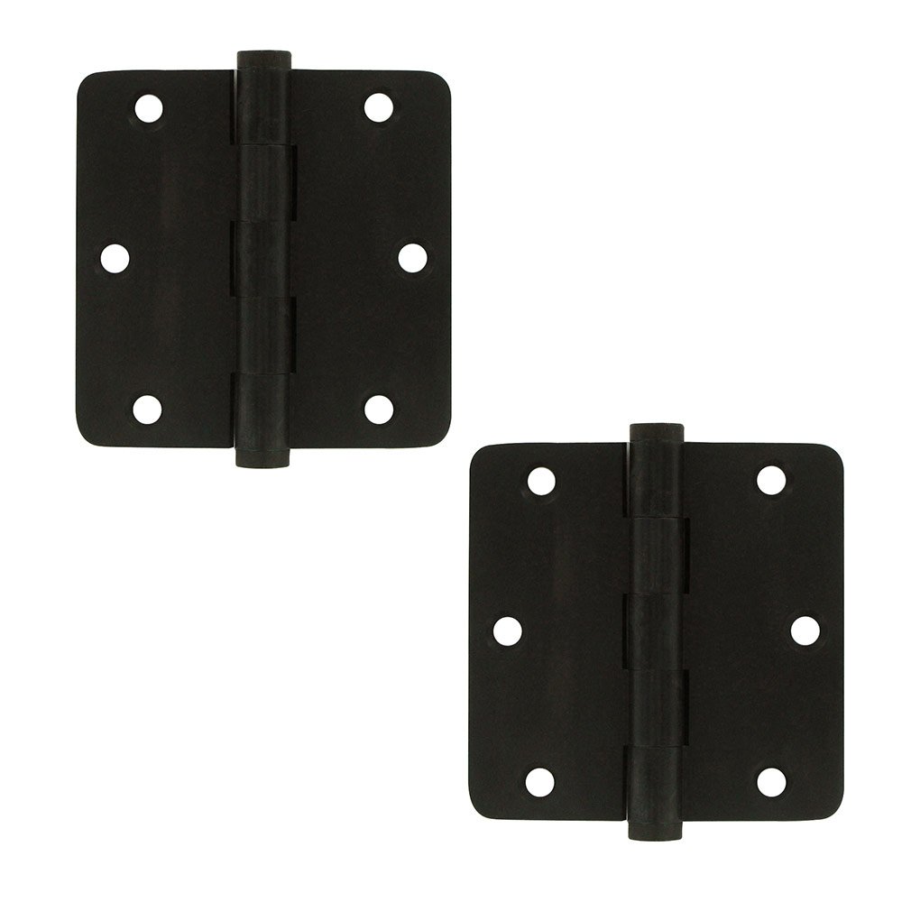 Deltana Solid Brass 3 1/2" x 3 1/2" 1/4" Radius/Residential Door Hinge (Sold as a Pair) in Oil Rubbed Bronze