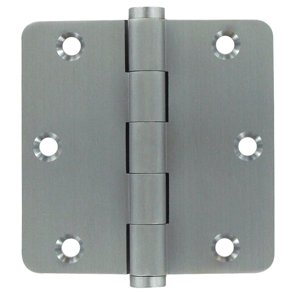 Deltana Solid Brass 3 1/2" x 3 1/2" 1/4" Radius/Residential Door Hinge (Sold as a Pair) in Brushed Chrome
