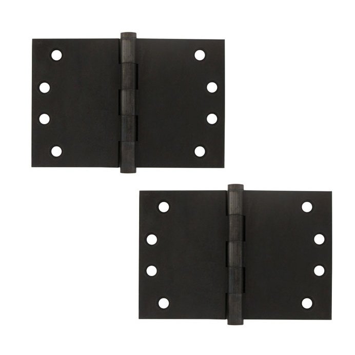 Deltana Solid Brass 4" x 6" Standard Square Door Hinge (Sold as a Pair) in Oil Rubbed Bronze