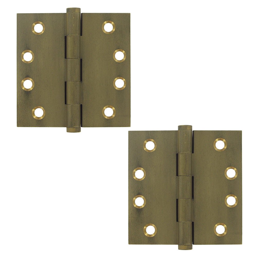 Deltana Solid Brass 4" x 4" Standard Standard Door Hinge (Sold as a Pair) in Bronze Medium