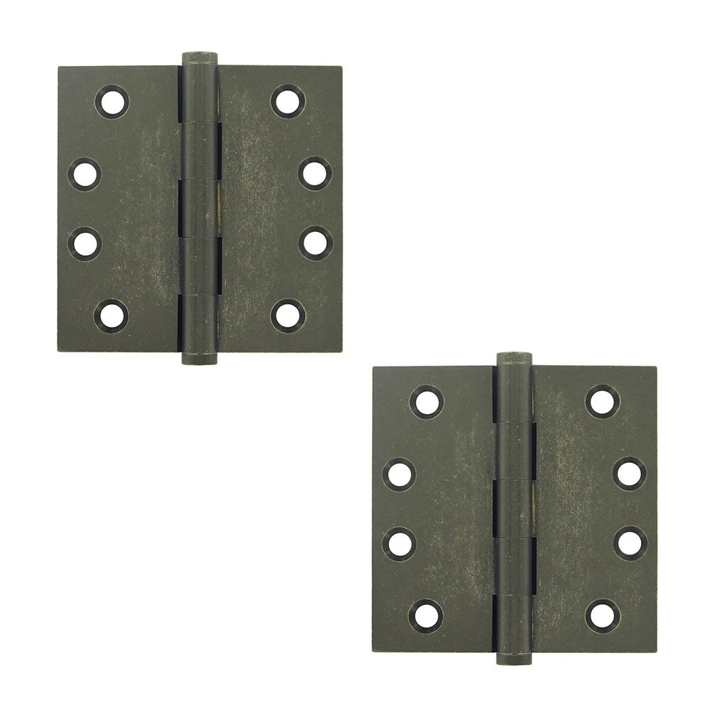 Deltana Solid Brass 4" x 4" Standard Standard Door Hinge (Sold as a Pair) in White Medium