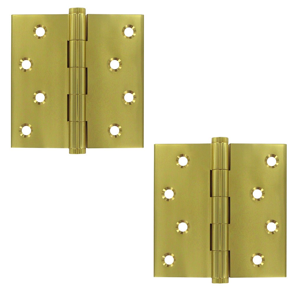 Deltana Zag Screw Hole Square Door Hinge (Sold as a Pair) in Polished Brass