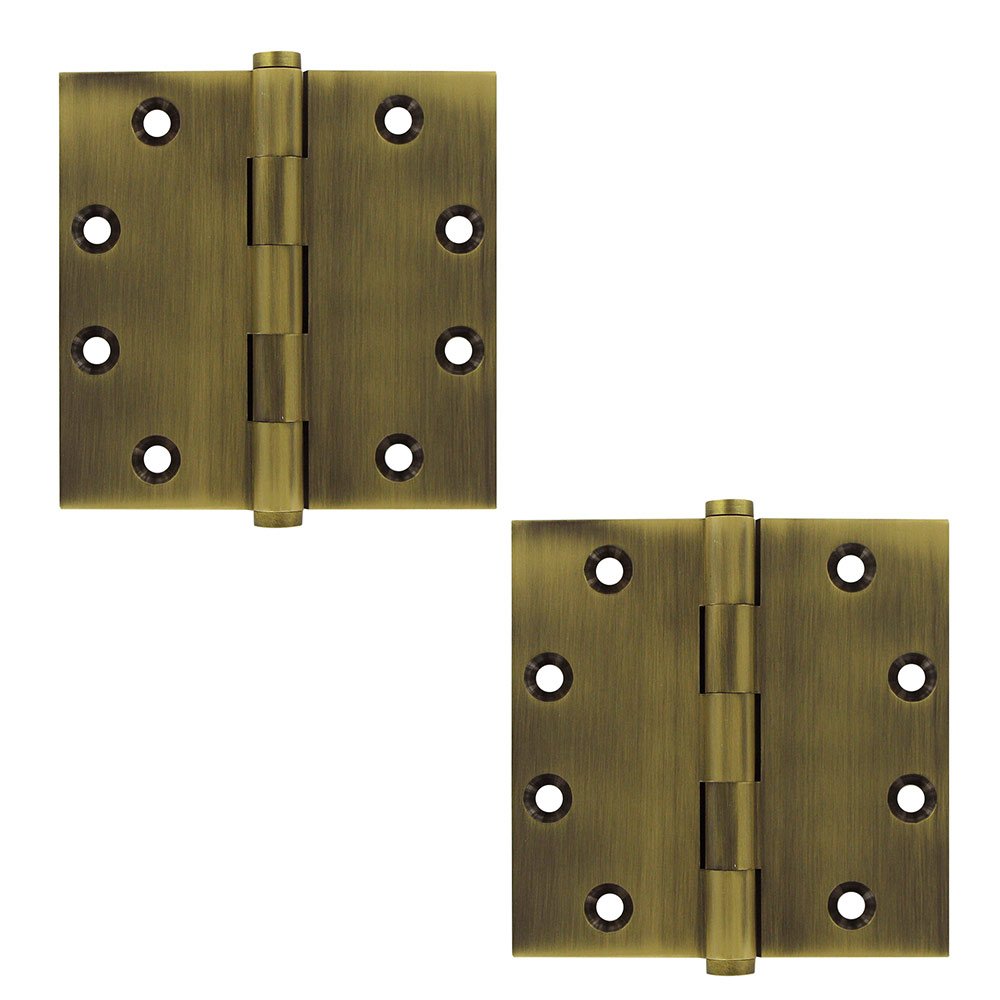 Solid Brass Door Hinges Collection - Solid Brass 4" x 4" Standard