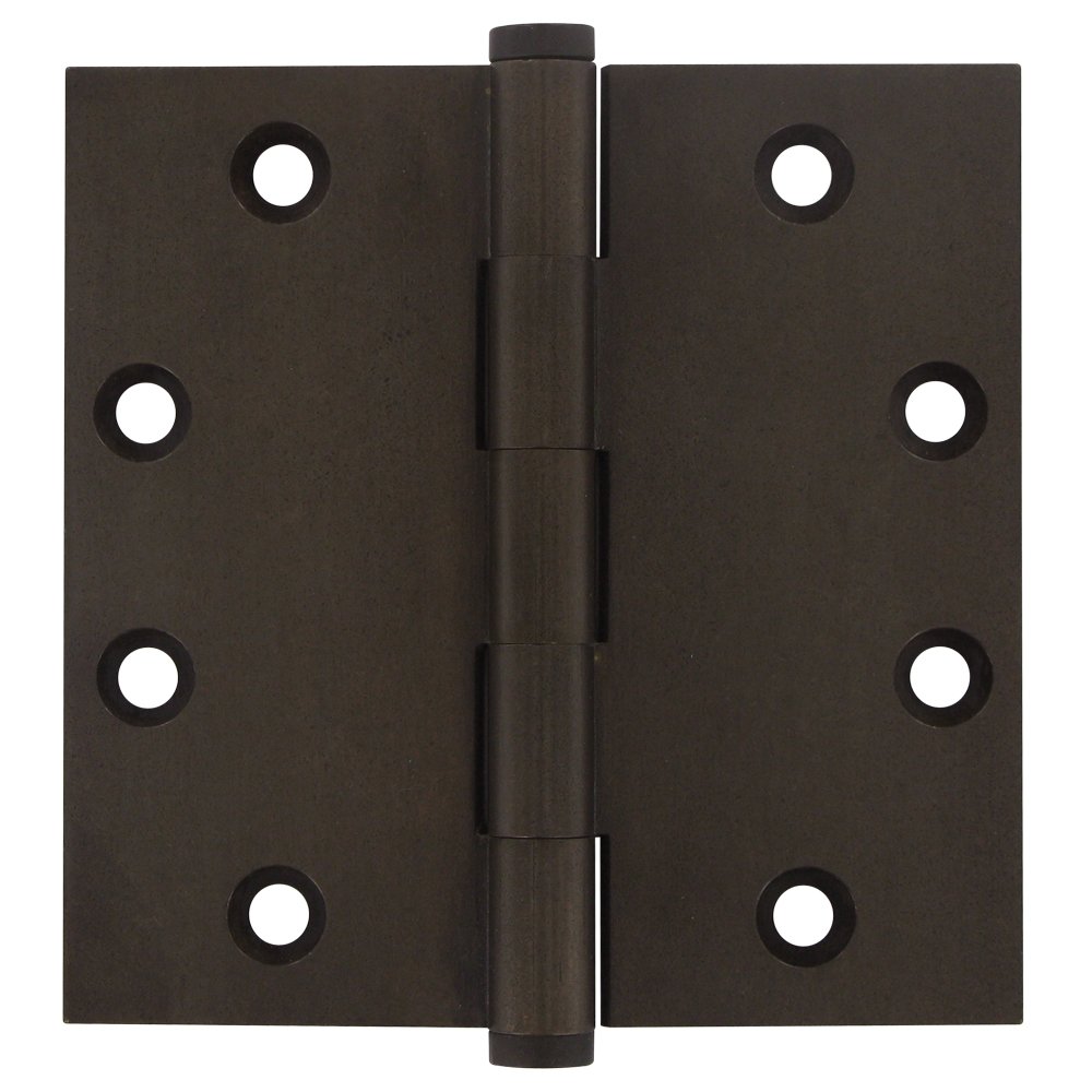 Deltana Solid Brass 4 1/2" x 4 1/2" Standard Square Door Hinge (Sold as a Pair) in White Dark