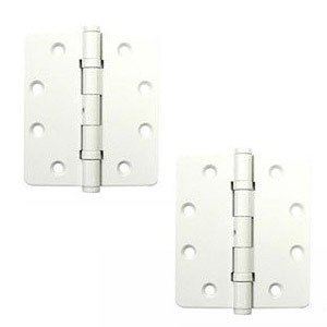 Deltana 4 1/2"x 4"x 1/4" Square Corner Hinge (SOLD AS A PAIR) in Paint White