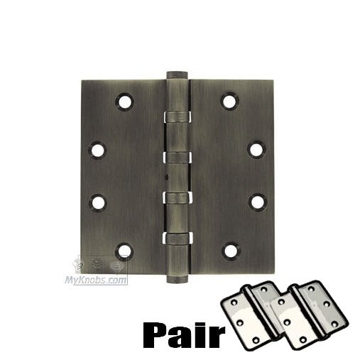 Deltana Removable Pin Square Door Hinge (Sold as a Pair) in Antique Nickel