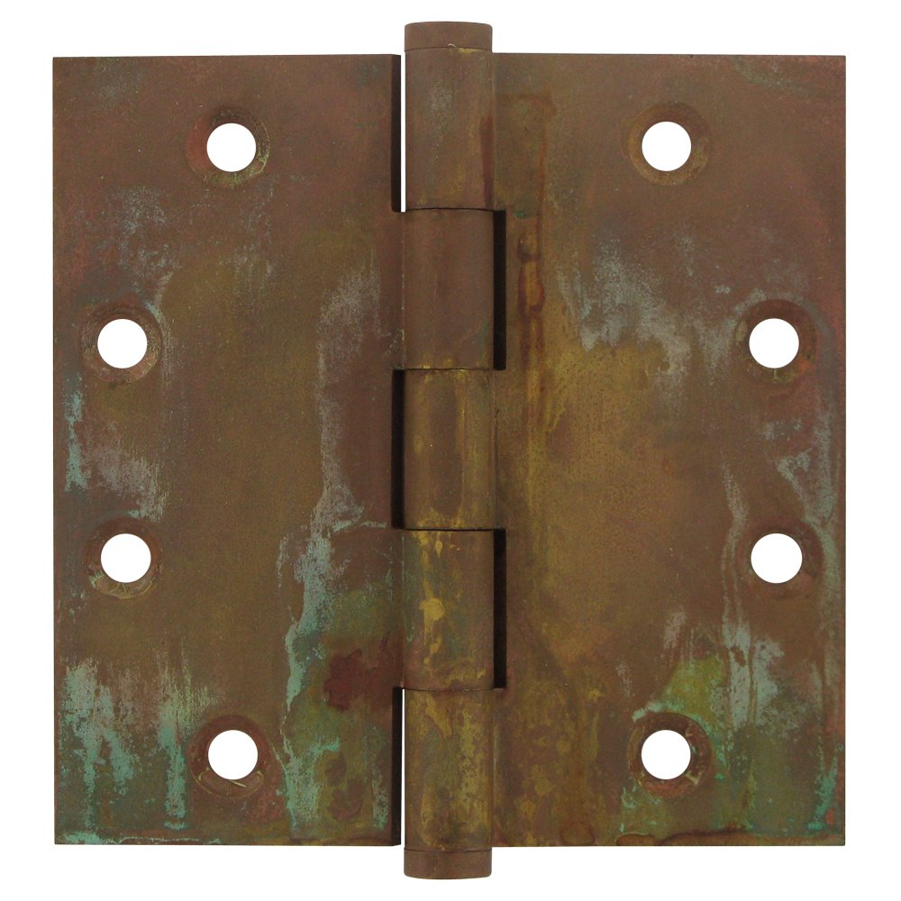 Deltana Solid Brass 4 1/2" x 4 1/2" Standard Square Door Hinge (Sold as a Pair) in Rust