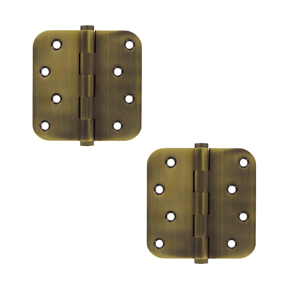 Deltana Zag Screw Hole Door Hinge (Sold as a Pair) in Antique Brass