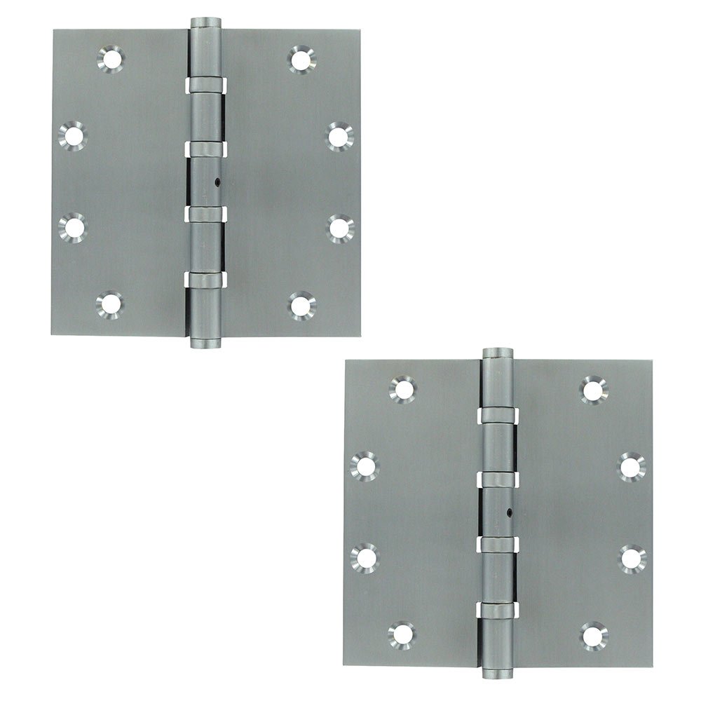 Deltana Removable Pin Square Door Hinge (Sold as a Pair) in Brushed Chrome